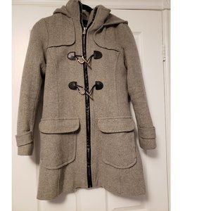 Grey Wool Coat with Hood